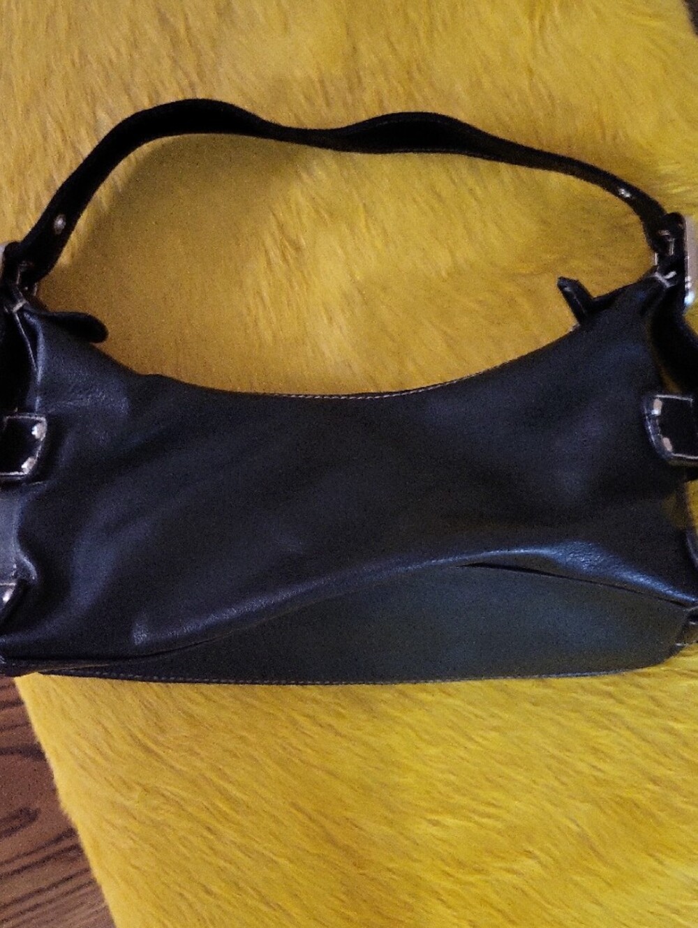 St. John's Bay Black Shoulder Bag with Silver Buckle Accents - Picture 8 of 12